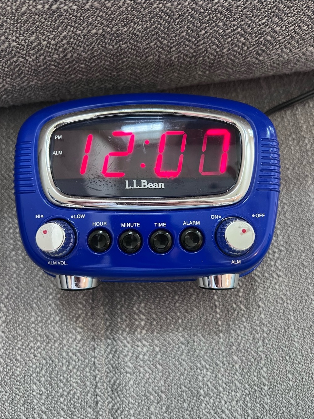 L.L. Bean Blue Digital Clock Radio with Red LED Display